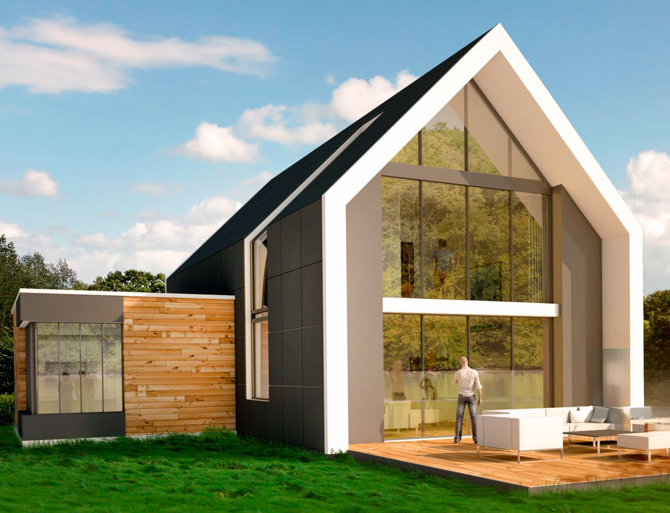 modular house in nature